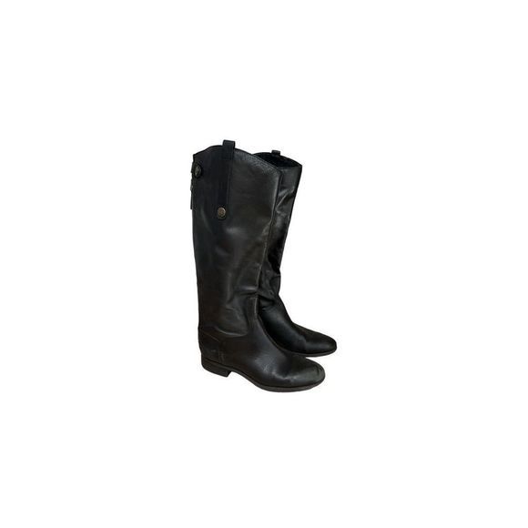Sam Edelman Riding Black Boots Tall 7.5 Back Zip Penny - Picture 1 of 5